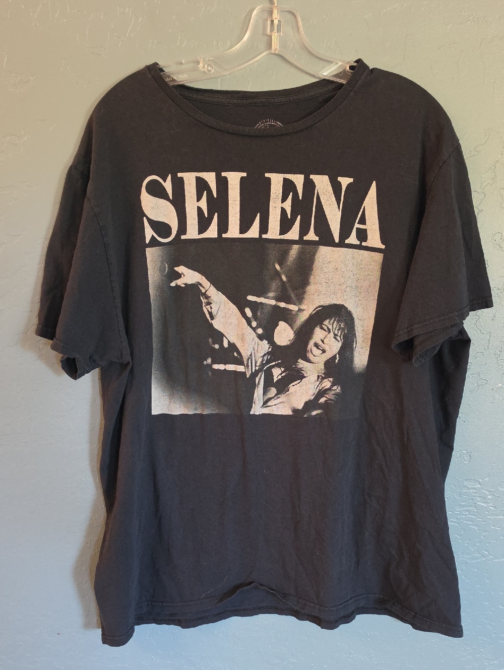 Y2K Selena Graphic Tee in Black